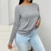 Voya Women's European And American Round Neck Long Sleeved T-shirt Autumn And Winter New Style Big Backless Sexy Temperament Top_ecoleips.com