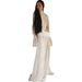 Cross-border European And American Style 2026 Spring New Women's Clothing Sexy Sheer High-neck Bell-sleeve Top With Slit_ecoleips.com