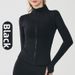 Women's Warm Fleece Lined Yoga Jacket Slim Fit Long Sleeved Zip Up Running Fitness Top For Autumn Winter_ecoleips.com
