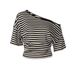 American Retro Striped Off-Shoulder T-Shirt Slimming Waist Women's Fashion Top European Style Regular Fit_ecoleips.com
