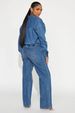 K Slim Fit Elastic Loose Long Sleeved Denim Jumpsuit_ecoleips.com
