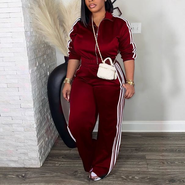 Women’s Stylish Two-Piece Sets – Trendy Matching Tops & Pants For Casual & Work (Navy Blue/Burgundy/Black/Dark Green, S-XXXL)_ecoleips.com