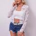 European American Cross-border 2026 New Autumn And Winter Elegant Women's Long-sleeve Sheer Lace Cardigan Top_ecoleips.com