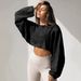 's Best-selling Cropped Crew-neck Distressed Sweatshirt, European And American Women's Fashion, Loose-fitting_ecoleips.com