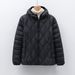 New 90 Fleece Women's Clothing Autumn And Winter New Light And Thin Down Jacket Wavy Pattern Women's Hooded Jacket_ecoleips.com