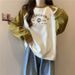 Real Shot Of Foreign Trade Women's Sweatshirt With Contrasting Color Letter Print, Raglan Long Sleeves, Round Neck For_ecoleips.com