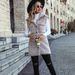Women's autumn and winter lapel sleeveless long loose casual faded bubble fleece cardigan vest_ecoleips.com