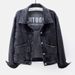 Women’s Korean Style Light Wash Denim Jacket – Loose Fit Embroidered Short Coat (Bluish/Black, S-5XL)_ecoleips.com