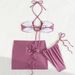 Women's Clothing New Swimsuit Three Piece Suit Solid Color Sexy Split Swimsuit Bikini Female_ecoleips.com