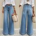 Women's Clothing Retro Washed Wide Leg Jeans Slim Fit Height Enhancing Loose Denim For Spring Summer_ecoleips.com