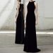 Women's Clothing Elegant Halter Neck Velvet Evening Gown For Women Mermaid Bridal Toast Dress For Emcees Suitable For Coming Of Age Ceremony_ecoleips.com