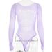 Women's Clothing Sexy Hot Girl High Elastic Knitted Perspective Long Sleeve Hollow Hot Diamond Bodysuit_ecoleips.com