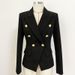 High Street Fashion 2026 Early Spring New Style Elegant Socialite Women's Double-Breasted Blazer With Metal Lion Head_ecoleips.com