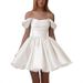 New One Shoulder Prom Evening Dress 2025 Summer Short Pleated Strapless Party Adult Dress_ecoleips.com