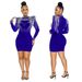 nightclub new sexy polyester mesh see-through hip A-line dress fashionable hot diamond style_ecoleips.com