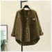 Women's Clothing Autumn And Winter New Corduroy Long Sleeved Shirt Women's Fashion Casual Loose Version Of The Long Cardigan Shirt Women_ecoleips.com