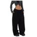 American Style Sweatpants For Women 2025 Spring Autumn New Style Loose Straight Versatile Casual Wide Leg Long Pants_ecoleips.com