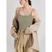 New Women's Slim Fit Camisole 2025 Spring Summer Padded Bra Adjustable Straps Beautiful Back Can Be Worn as Outerwear_ecoleips.com
