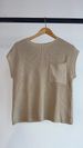 Women's Round Neck Short Sleeve Sweater With Pocket American Style Fashion Top For Ladies_ecoleips.com