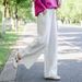 Suitable For All Seasons Minimalist Straight 2025 New Loose Solid Color Linen Long Women Casual Versatile Wide-leg Pants_ecoleips.com
