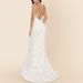 White 3D Floral Lace Spaghetti Strap Mermaid Wedding Dress, Criss Cross Tie Back Train Bridal Formal Evening Gown_ecoleips.com