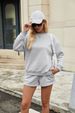 Women's Clothing Spring And Autumn Two Piece Set Three Quarter Pants Solid Color Sweater Pants Pocket Two Piece Set_ecoleips.com