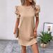 Women's Clothing Multiple Colors Puff Sleeve Tunic Dress_ecoleips.com