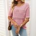 Women's Clothing New Round Neck Hollow Short Sleeved Sexy Top Knitted Hook Sweater_ecoleips.com