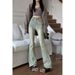 American-style Micro-flared Jeans For Women, Spring And Autumn, High-waisted, Stretchy, Petite-friendly, Slimming,_ecoleips.com