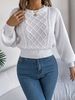 Women's Clothing Autumn/Winter Cable Knit Pullover Sweater Solid Color Long Sleeve Waist Cinching Lantern Style Regular Thickness English Fashion_ecoleips.com