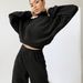 Cozy Fleece Hoodie & Jogger Set - Oversized Batwing Sleeve Loungewear (Black/White/Khaki/Gray) Fashion Trends_ecoleips.com