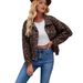 Leopard Print Denim Short Jacket Women's Casual Fashion Autumn/Winter New Real Shot_ecoleips.com