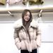 Korean Style Minimalist Quilted Jacket With Faux Fur Collar - Women's Winter Short Padded Coat, Polyester Filling, Stand Collar, Zipper Closure_ecoleips.com