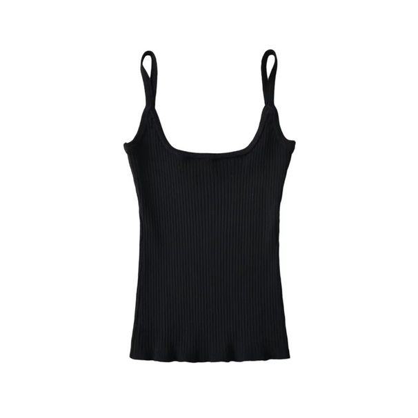 European And American Style Sexy Square-neck Sleeveless Knitted Camisole, New Spring Model, Simple Slim-fit Short Base_ecoleips.com