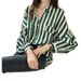Women's Loose Plus Size Striped Shirt Women's Long Sleeve Top Thin Jacket Wholesale_ecoleips.com