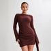 Fashion Women Long Sleeve Knitwear Dress Sexy Elegant Open Back Design Slimming Bodycon Casual Party Dress_ecoleips.com