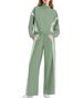 Women's Stylish Two-Piece Lounge Set - Zip-Up Tracksuit With Contrast Stripes & Wide-Leg Joggers For Travel & Workout_ecoleips.com