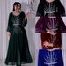 Women's Clothing Hot Diamond Skirt Chiffon Puff Sleeve Dress With Belt_ecoleips.com