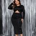 Women's Clothing Navel Exposed One Piece Hip Skirt Women New Round Neck Long Sleeve Slit Dress_ecoleips.com