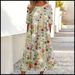 Women's Mid-Waist Summer Casual Round Neck Printed Flared Dress_ecoleips.com