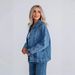 Women's Denim Jacket – 2025 Fall Trend Single-Breasted Oversized Casual Coat (Cotton Blend, Blue, S-XL)_ecoleips.com
