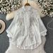 Women's Clothing Fashionable And Age Reducing Shirt Heavy Sequin Embroidery Diamond Studded Versatile High End Lantern Sleeve Slimming Top Trend_ecoleips.com