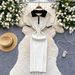 Women's Clothing Summer New Niche Retro Polo Collar Short Sleeves Slim Fit Temperament Hip Knitted Dress_ecoleips.com