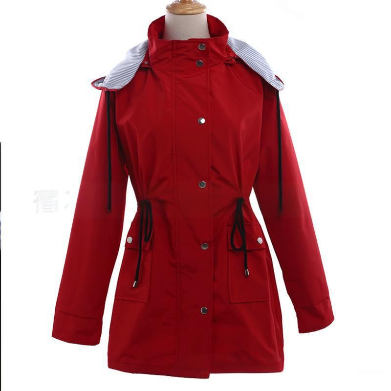 Women's Waterproof Trench Coat With Hood – Slim Fit Long Raincoat For Casual & Outdoor (Black/Burgundy/Navy/7 Colors), S-5XL_ecoleips.com