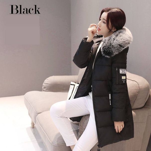 Women's Clothing Long Hooded Padded Coat With Faux Fur Trim, Slim Fit Winter Jacket, Warm Quilted Outerwear For Casual & Commute, Multiple Colors_ecoleips.com