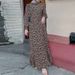 Bohemian Floral Maxi Dress With Modest Long Sleeves – Muslim-Friendly Loose Fit Dress, Polyester Flowy Hijab Dress (Black Print, Beige Print)_ecoleips.com