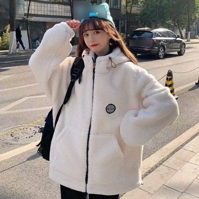 Women's Clothing Fleece Short Jacket Autumn/Winter Windproof Warm Long Plush Texture Trendy England Style Outerwear_ecoleips.com