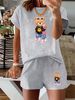 Women’s 2 Piece Outfit Set – Oversized Graphic T-Shirt And Biker Shorts Matching Set, Casual Summer Lounge Tracksuit For Daily Wear-320_ecoleips.com