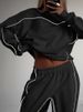 Women's Sports Suit Fashion Street Wear Long Sleeved Sweatshirt & Trousers Two Piece Leisure Set_ecoleips.com