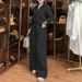 Women's Elegant Pantsuit Set Solid Color Long Sleeved Shirt Wide Leg Pants Casual Office Wear Spring Autumn_ecoleips.com